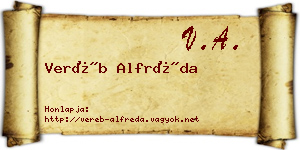 Veréb Alfréda névjegykártya